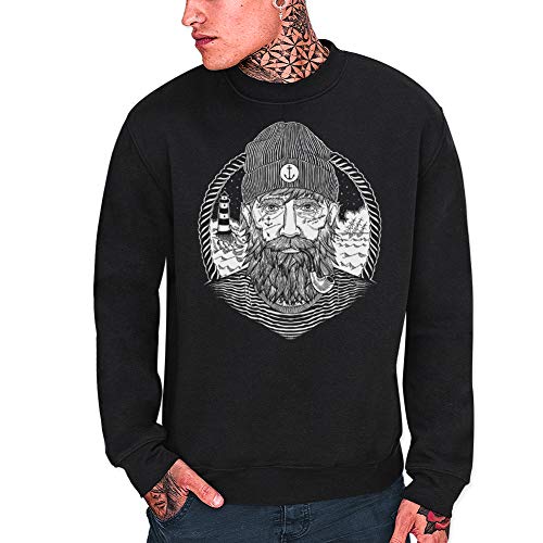 VIENTO Real Captain Herren Sweatshirt (Schwarz, xx-Large) von VIENTO