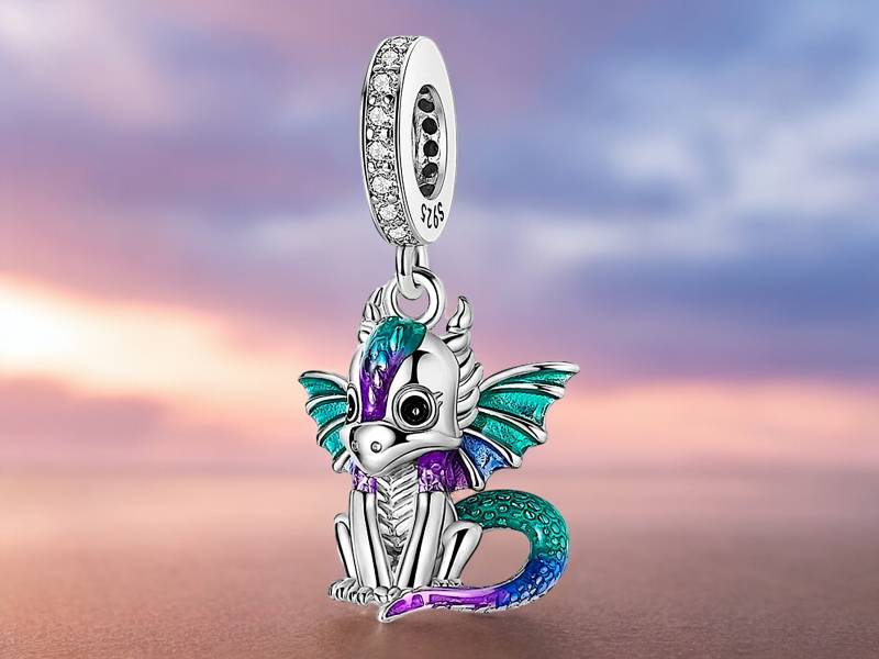 Märchen Geschichte Figur Drache Bartamgame Gecko Chamäleon Echse Charm Kette Anhänger Schlüsselanhänger Schmuck Ring von VIERENGEL