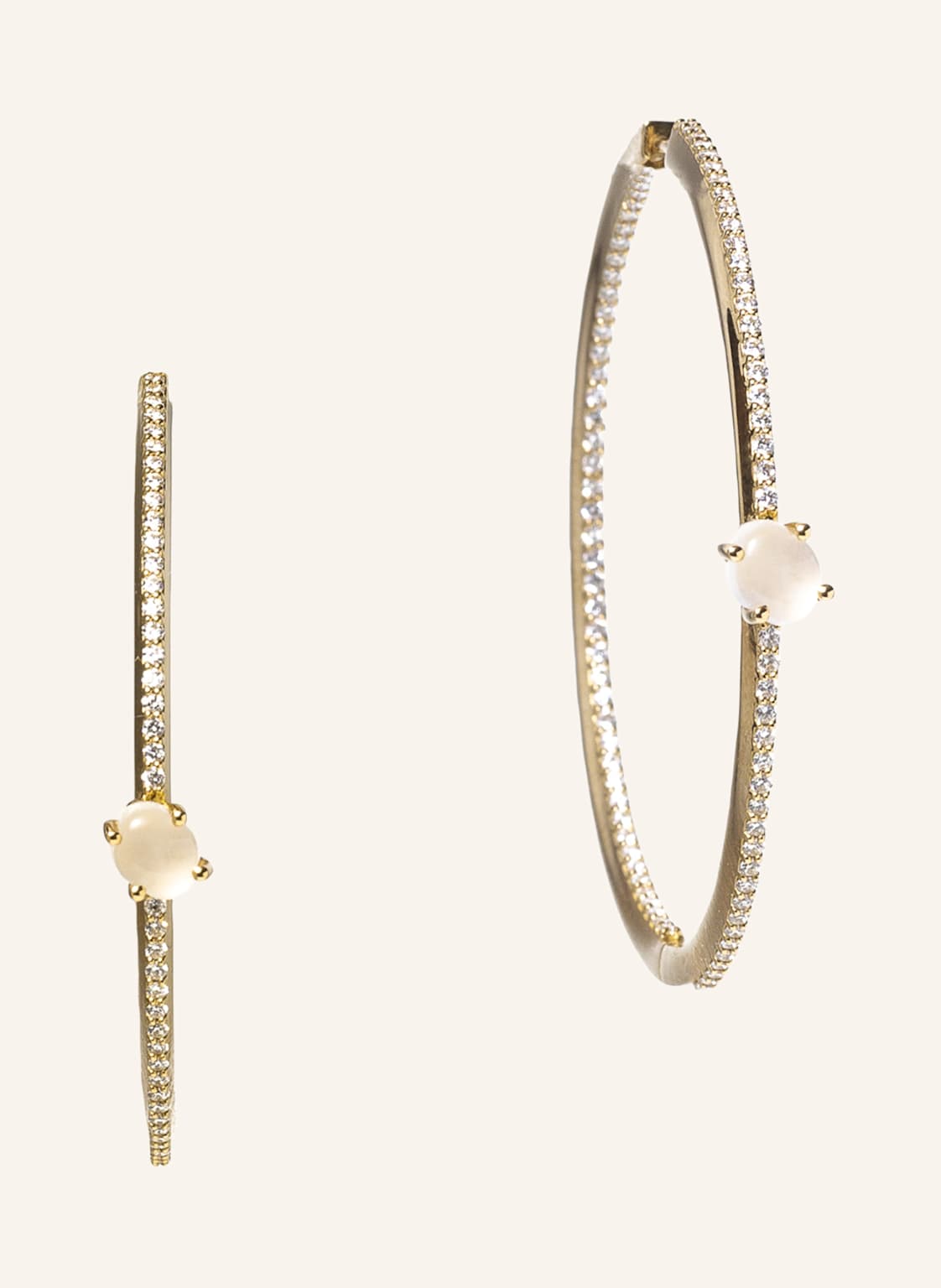 Vieri Ohrring Wolke Milchquarz Brillant Pavé gold von VIERI