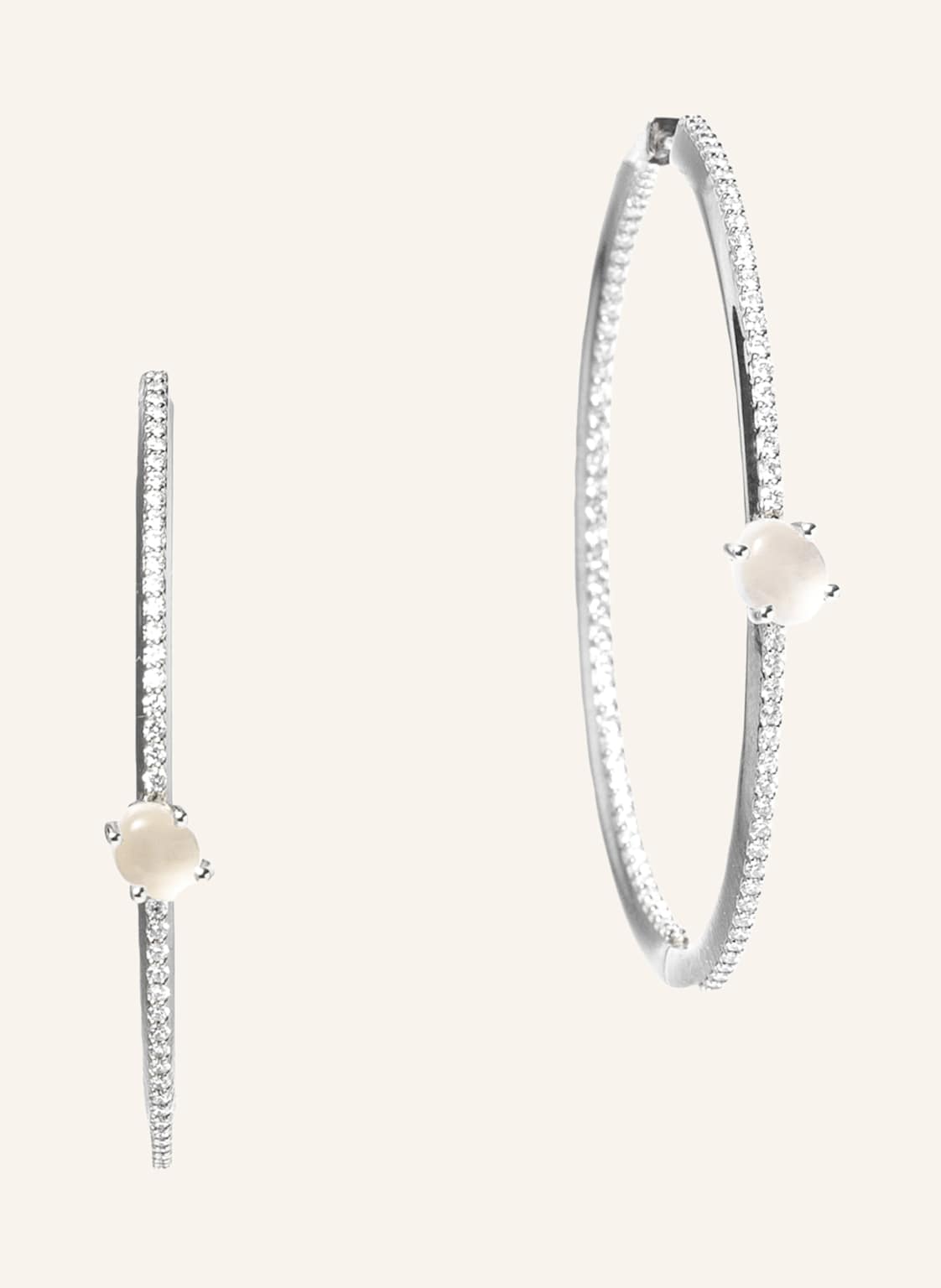 Vieri Ohrring Wolke Milchquarz Brillant Pavé silber von VIERI