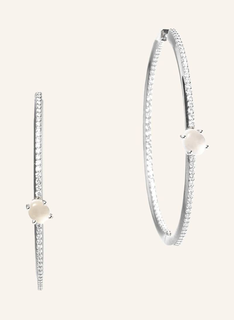 Vieri Ohrring Wolke Milchquarz Brillant Pavé silber von VIERI