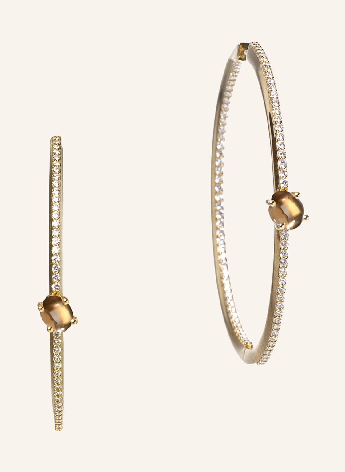 Vieri Ohrring Wolke Rauchquarz Brillant Pavé gold von VIERI