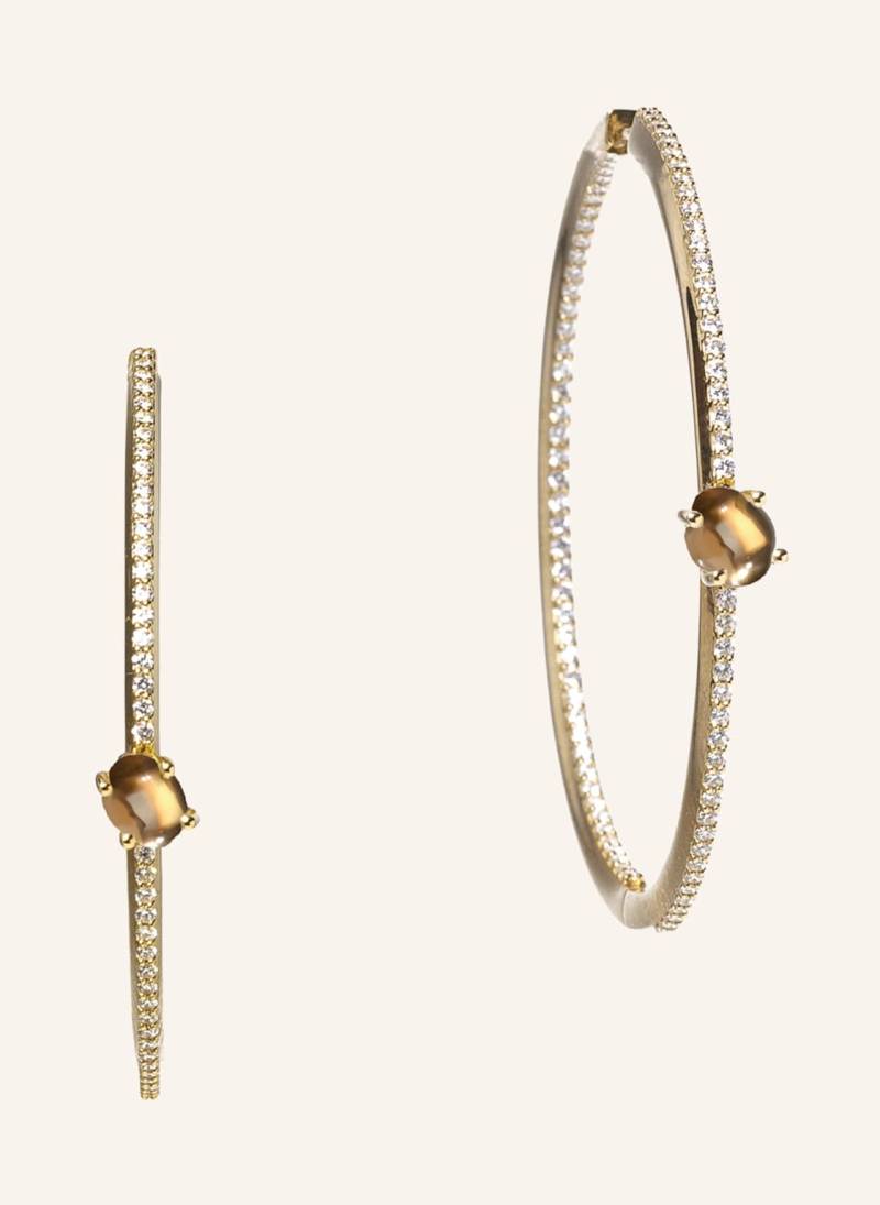 Vieri Ohrring Wolke Rauchquarz Brillant Pavé gold von VIERI