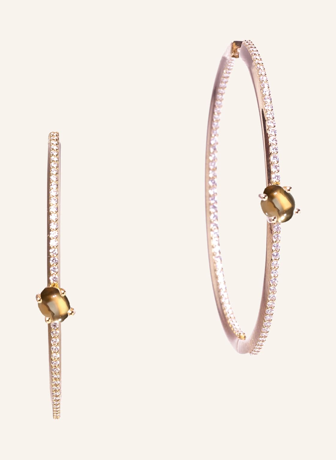 Vieri Ohrring Wolke Rauchquarz Brillant Pavé rosegold von VIERI