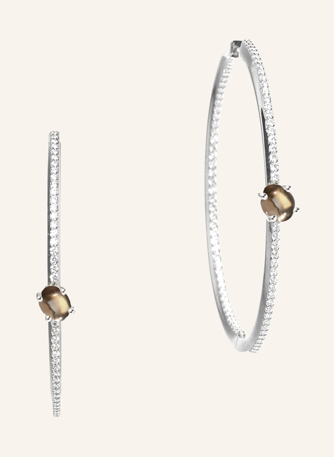 Vieri Ohrring Wolke Rauchquarz Brillant Pavé silber von VIERI