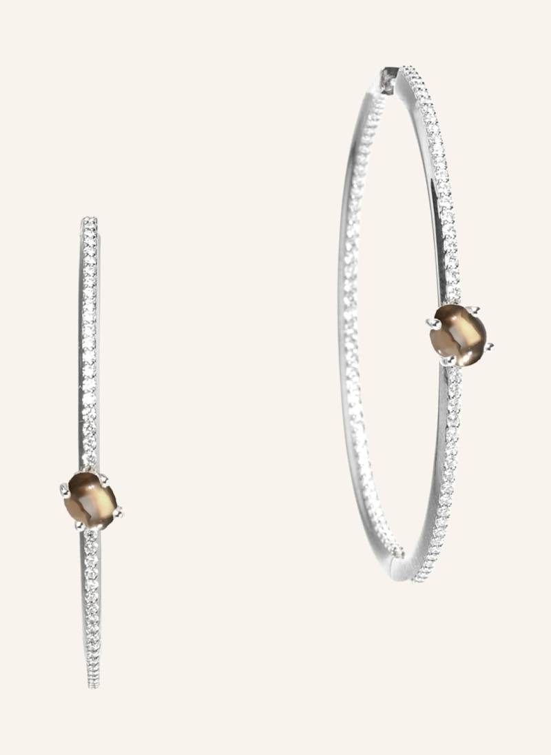 Vieri Ohrring Wolke Rauchquarz Brillant Pavé silber von VIERI