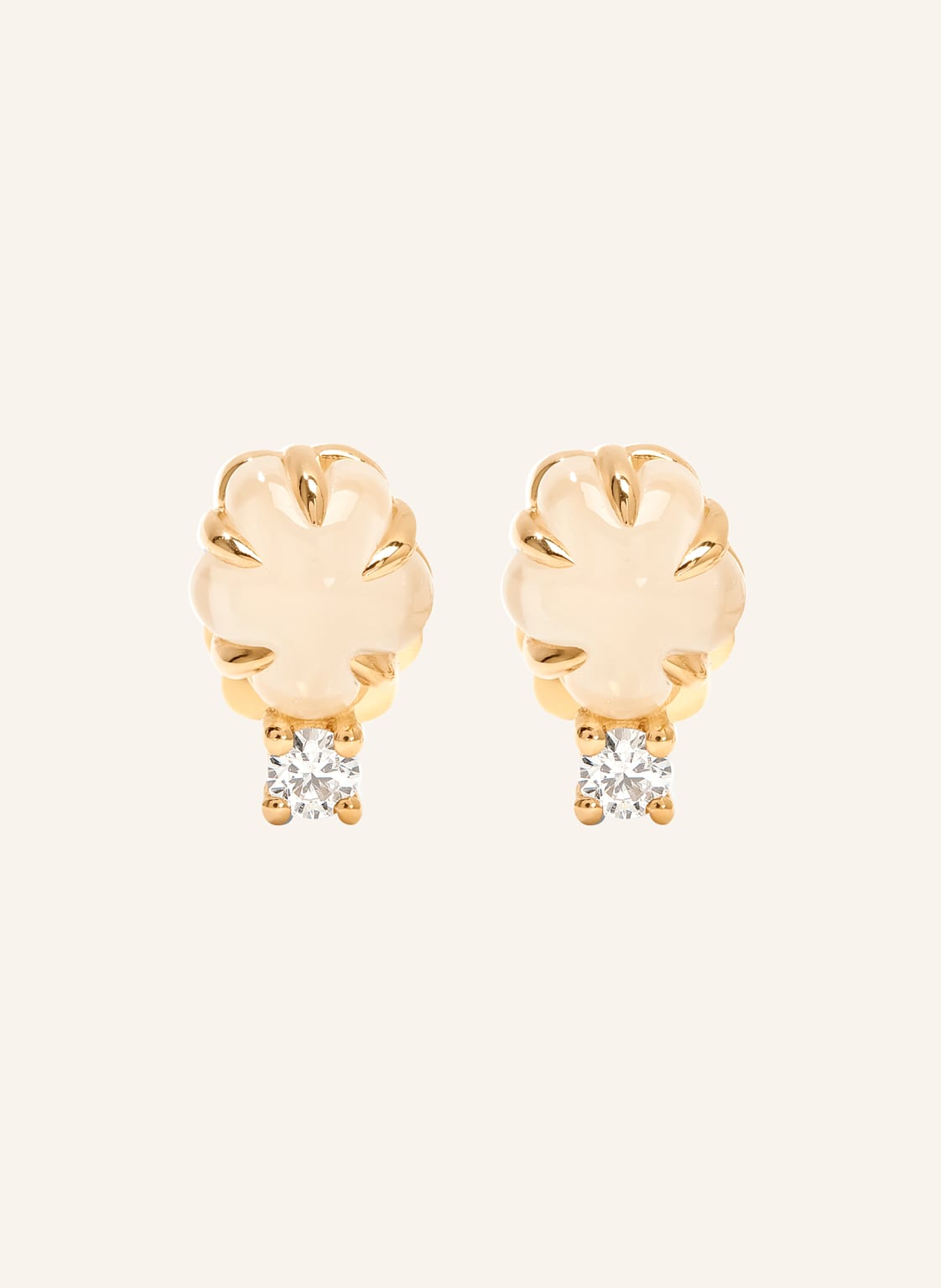 Vieri Ohrstecker Wolke Milchquarz Brillant gold von VIERI