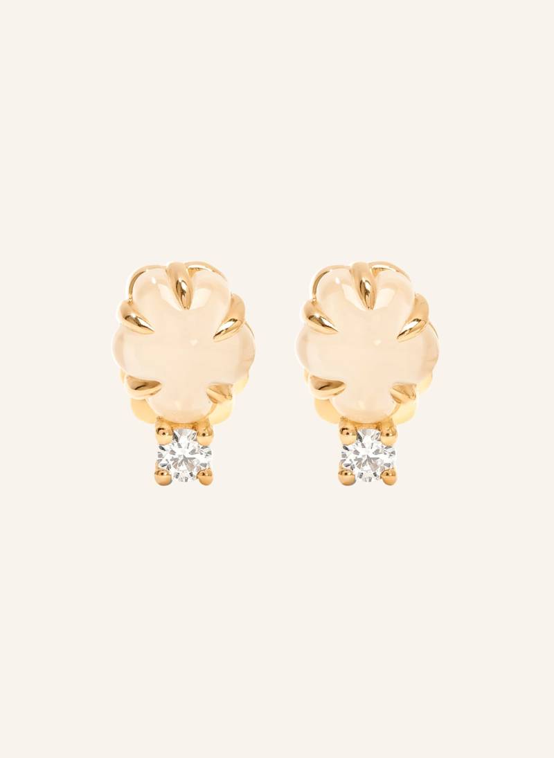 Vieri Ohrstecker Wolke Milchquarz Brillant gold von VIERI