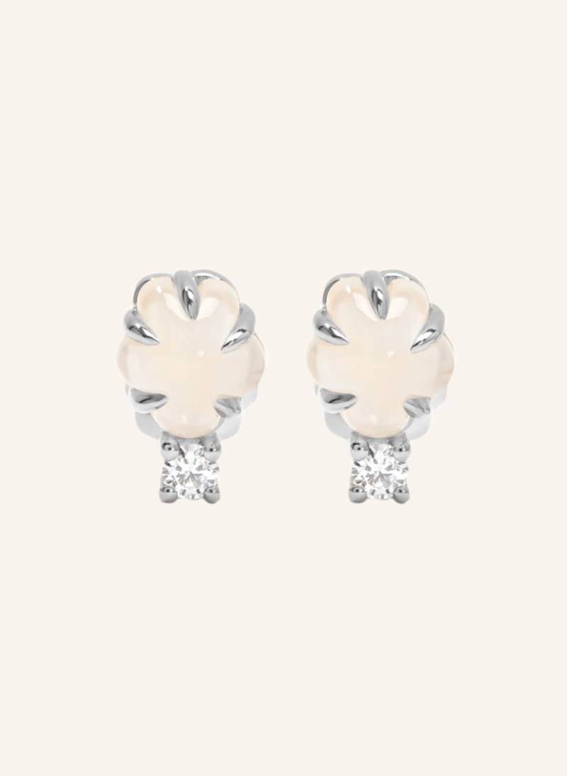 Vieri Ohrstecker Wolke Milchquarz Brillant silber von VIERI