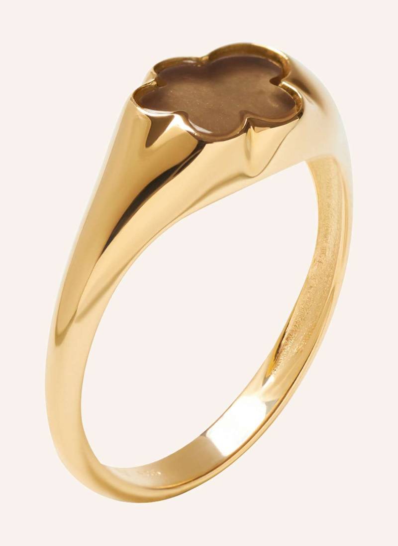 Vieri Ring Wolke Flach Rauchquarz gold von VIERI
