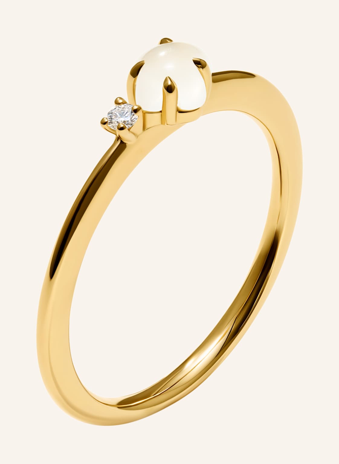 Vieri Ring Wolke Milchquarz Brillant Klein gold von VIERI