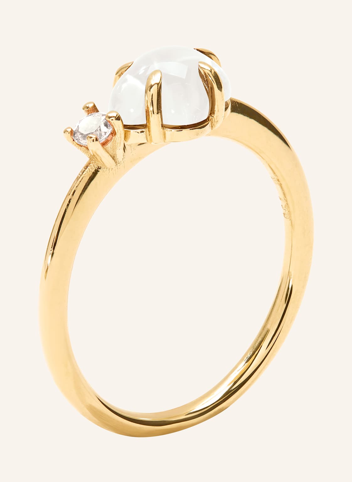 Vieri Ring Wolke Milchquarz Brillant Mittelgroß gold von VIERI