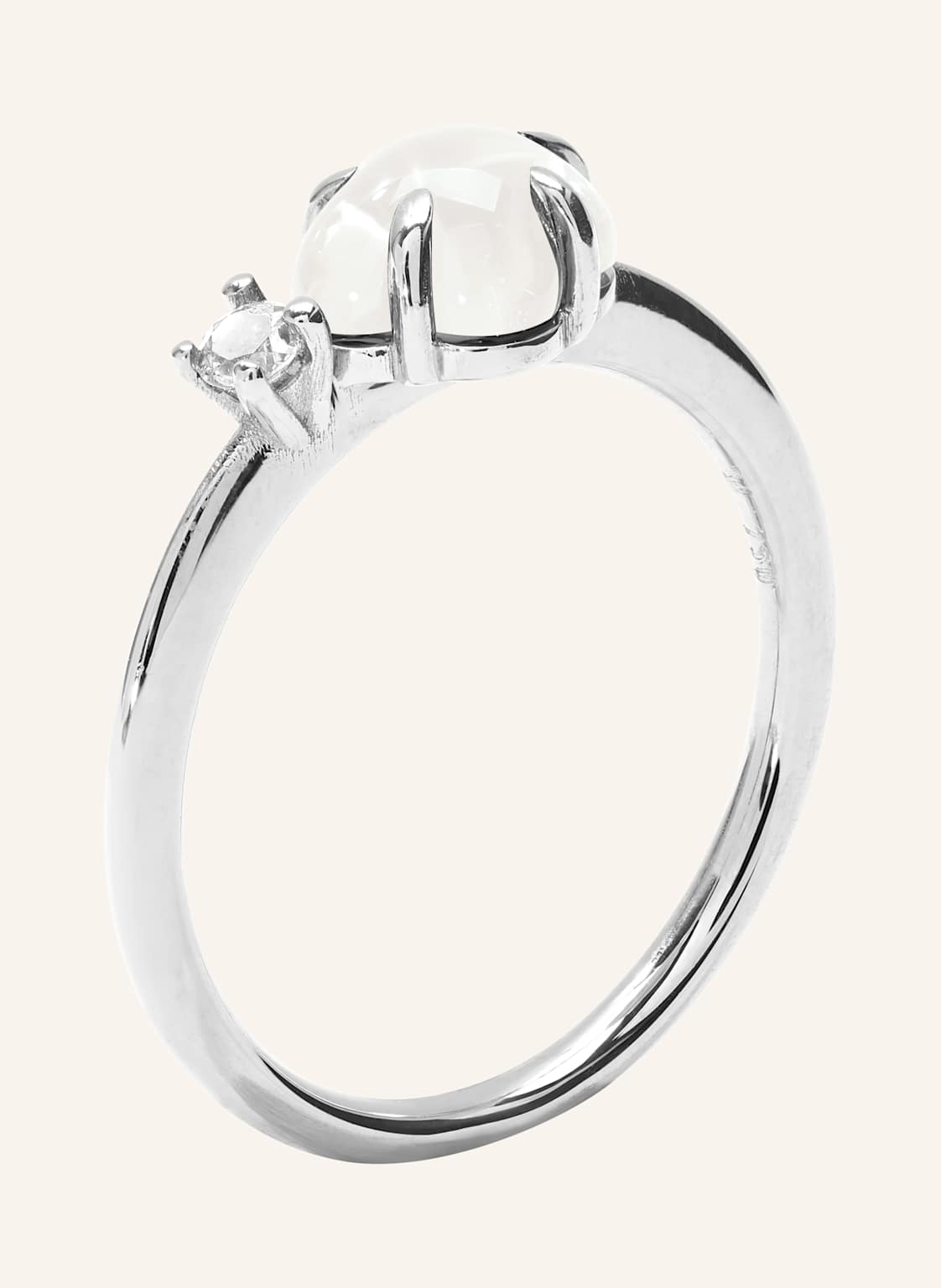 Vieri Ring Wolke Milchquarz Brillant Mittelgroß silber von VIERI