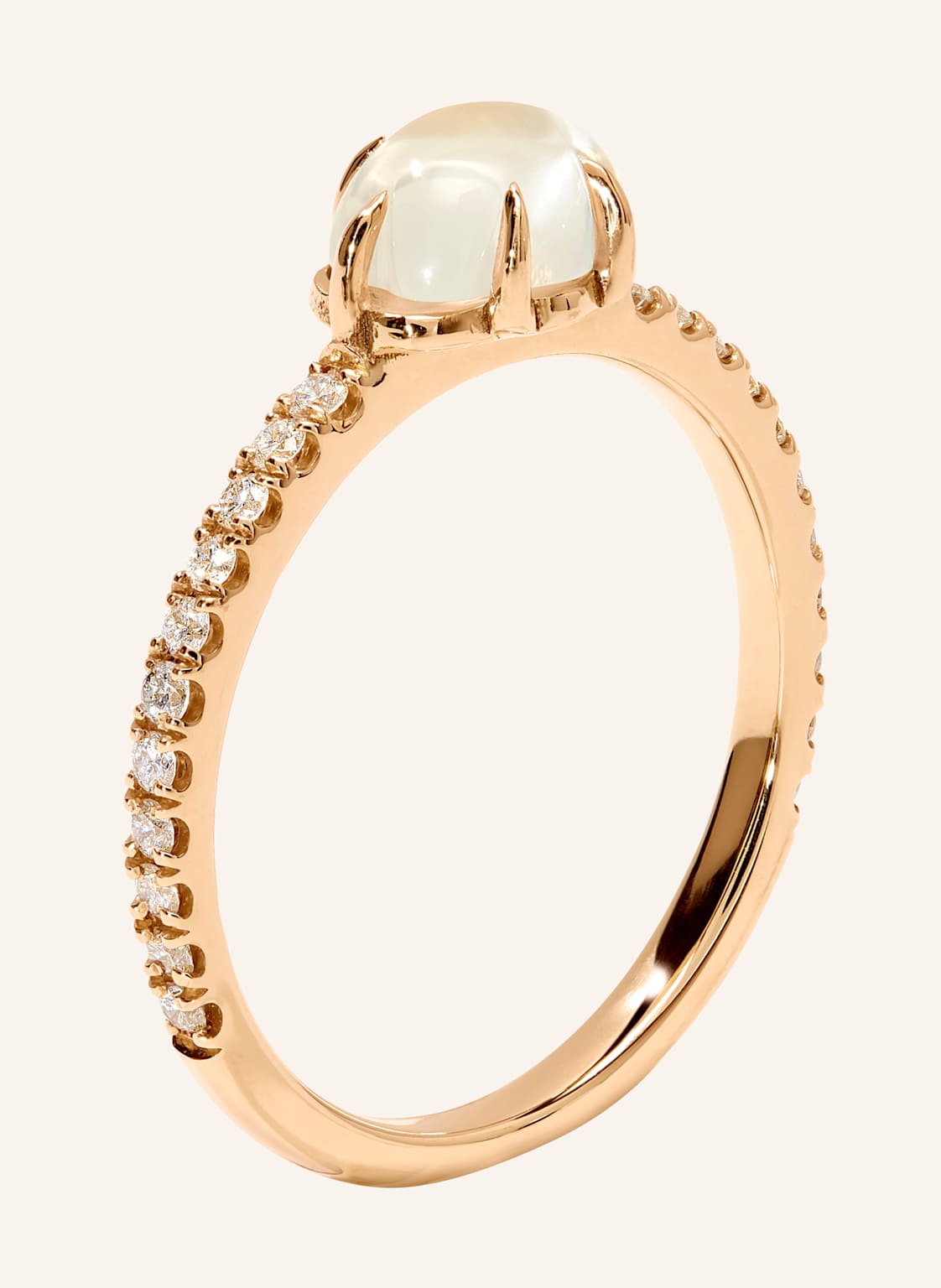 Vieri Ring Wolke Milchquarz Brillant Pavé Mittelgroß rosegold von VIERI