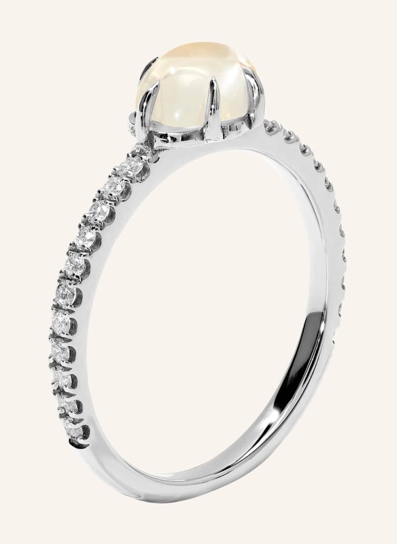 Vieri Ring Wolke Milchquarz Brillant Pavé Mittelgroß silber von VIERI