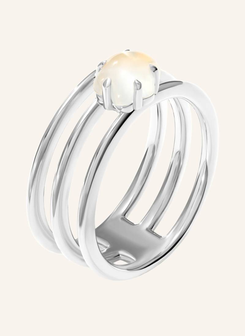 Vieri Ring Wolke Milchquarz Dreireihig silber von VIERI