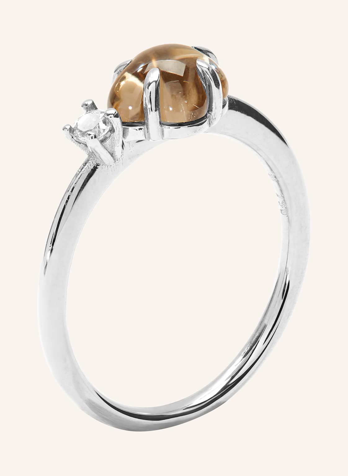 Vieri Ring Wolke Rauchquarz Brillant Mittelgroß silber von VIERI