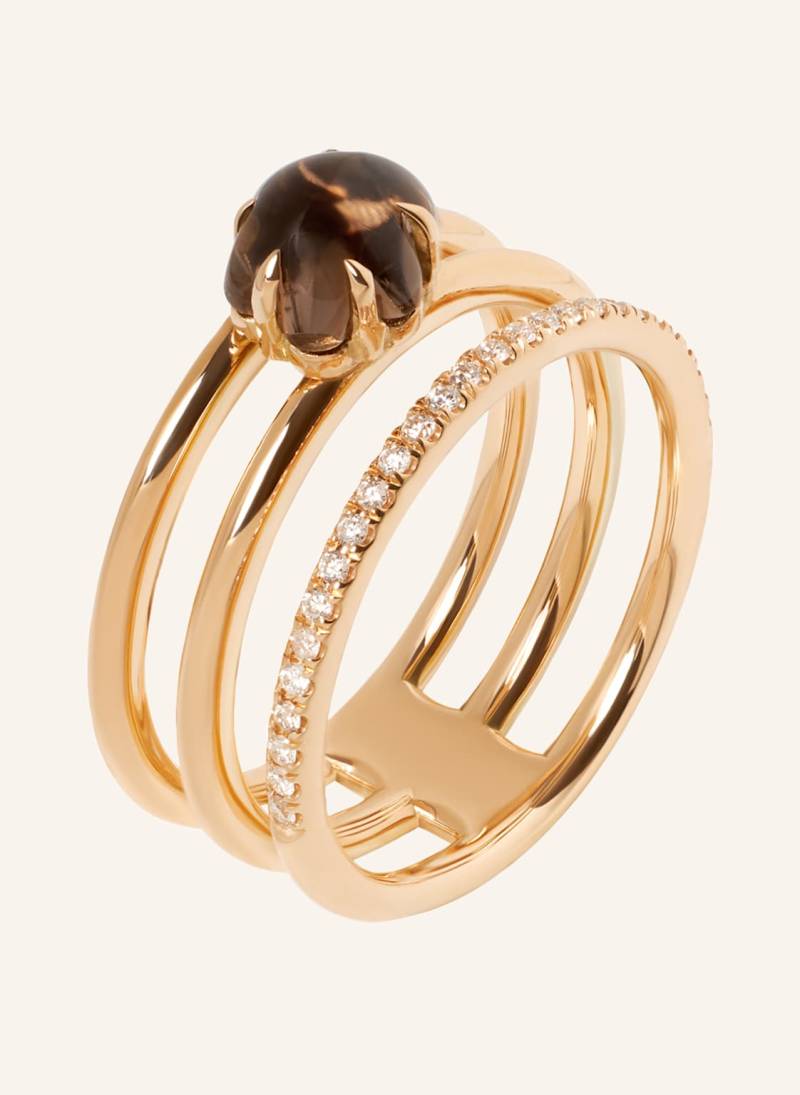Vieri Ring Wolke Rauchquarz Brillant Pavé Dreireihig rosegold von VIERI