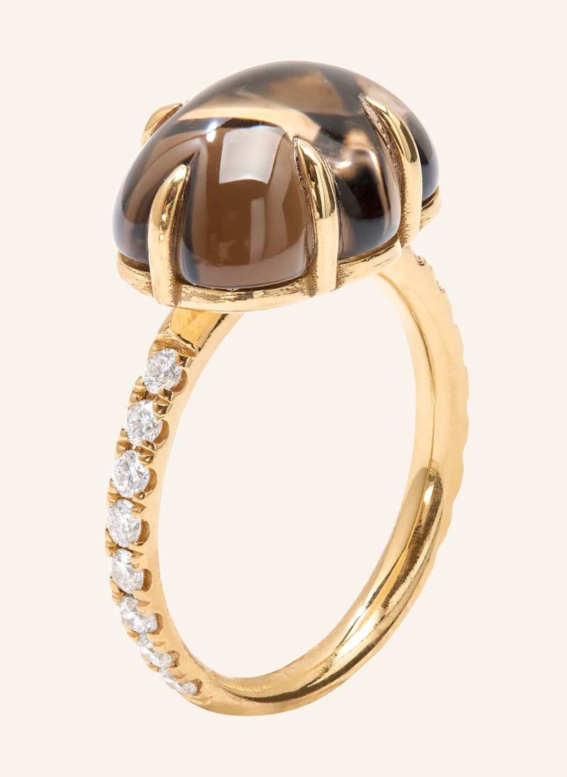 Vieri Ring Wolke Rauchquarz Brillant Pavé gold von VIERI