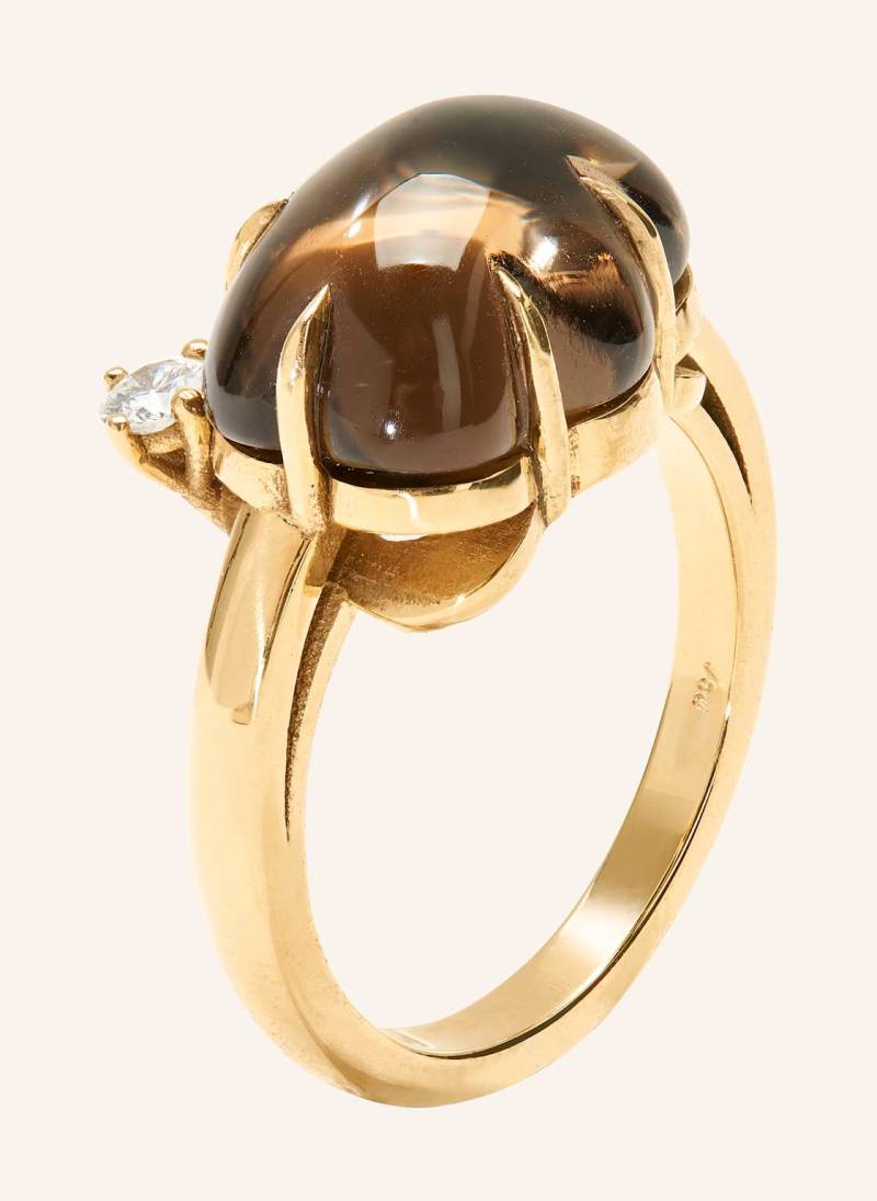 Vieri Ring Wolke Rauchquarz Brillant gold von VIERI