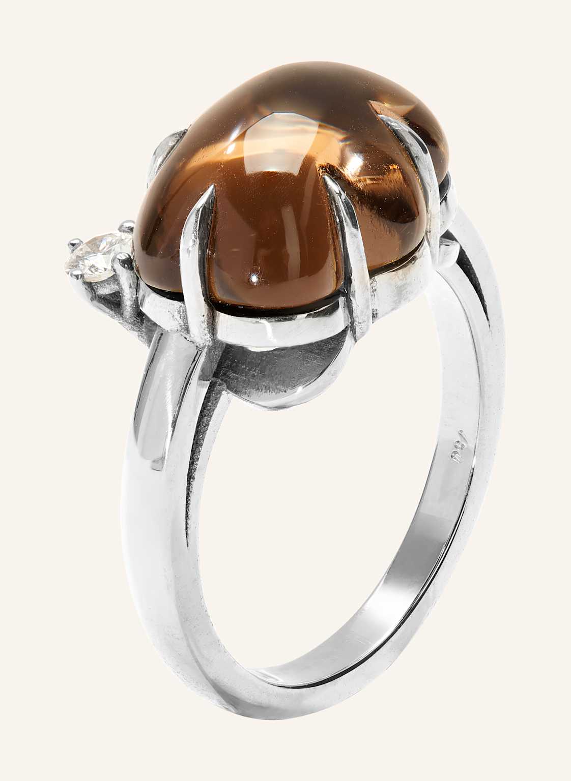 Vieri Ring Wolke Rauchquarz Brillant silber von VIERI