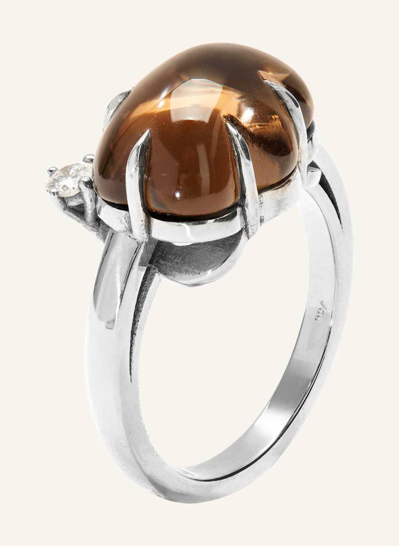 Vieri Ring Wolke Rauchquarz Brillant silber von VIERI