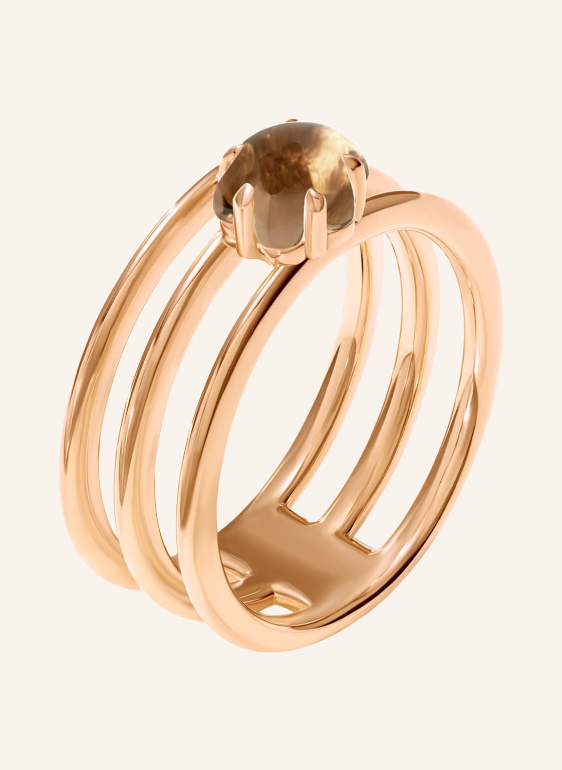 Vieri Ring Wolke Rauchquarz Dreireihig rosegold von VIERI
