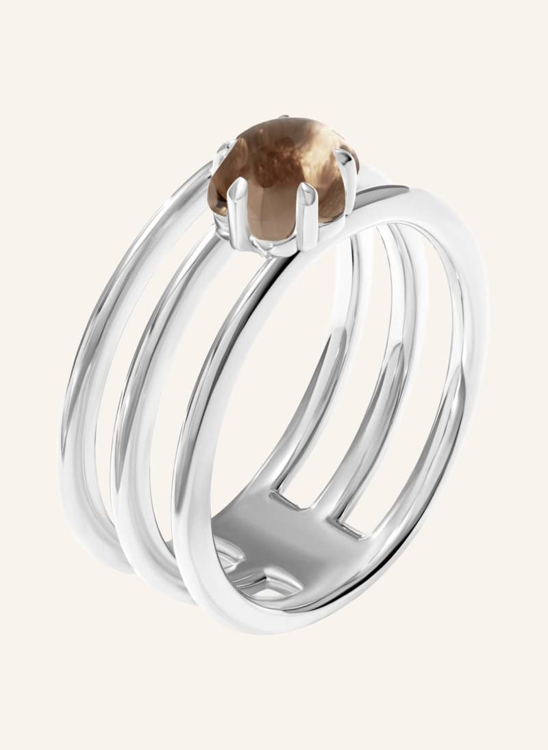 Vieri Ring Wolke Rauchquarz Dreireihig silber von VIERI