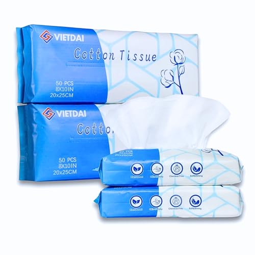 VIETDAI Gesichtsreinigungstücher, XL Einweg Gesichtstücher Für Empfindliche Haut, Dicker Weiche Hautpflegetücher Für Hautpflege, Make up Entferner und Gesichtsreinigung - 200 Stück VIETDAI Gesichtsreinigungstücher, XL Einweg Gesichtstücher Für Empfindliche Haut, Dicker Weiche Hautpflegetücher Für Hautpflege, Make up Entferner und Gesichtsreinigung - 200 Stück von VIETDAI HYUNDAI