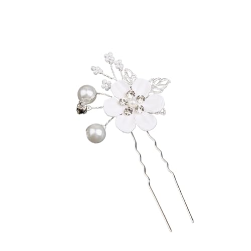 VIEWLEAF Handgefertigte Brautkrone Haarnadeln Gold Blätter für Hochzeitsfrisuren und Brautstyling (1 Blumengabel,Silber) von VIEWLEAF