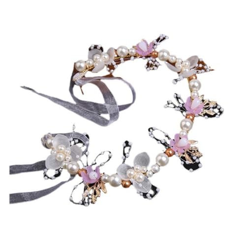 VIEWLEAF Perlen Haarbänder Brautschmuck Goldene Blätter Hochzeit Haarschmuck Kopfschmuck (Lila) von VIEWLEAF