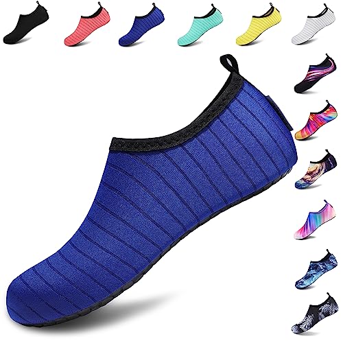 VIFUUR Unisex Aqua Schuhe Schnelltrockend Wasserschuhe Breathable Schwimmschuhe for Damen Herren Blau 42/43 EU von VIFUUR