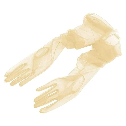 1 Paar 70 cm Damen Tüllhandschuhe transparent Vollfinger Ellenbogen dünn lange Handschuhe Fotografie Party Geschenke (Champagner) von VIGAN