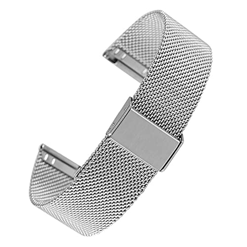 Metall-Ersatzband, Armbänder, Uhr, 18 mm 20 mm 22 mm 24 mm Stahlgeflecht-Uhrenarmband, exquisites Uhrenarmband mit Hakenschnalle, Ersatzarmband for Armbanduhren, Uhrenarmband-Ersatz (Farbe: Sil ( Colo von VIGANI