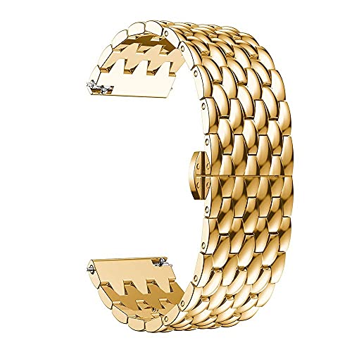 Metall-Ersatzband, Armbänder, Uhrenarmband, Edelstahlarmband, Legierungsmetall, Ersatzarmband, Armband, Herren- und Damenuhrenarmband (Bandfarbe: Schwarz, Bandbreite: 22 mm) ( Color : 22mm-gold ) von VIGANI