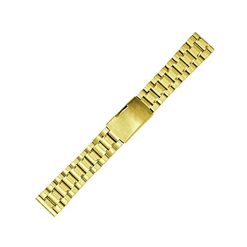 VIGANI Metall-Ersatzband, Armbänder, 18 mm 20 mm 22 mm 24 mm Universal-Edelstahl-Uhrenarmband for Herren und Damen, solides Metall-Uhrenarmband (Farbe: Gold, Größe: 20 mm) (Color : Gold-22mm) von VIGANI