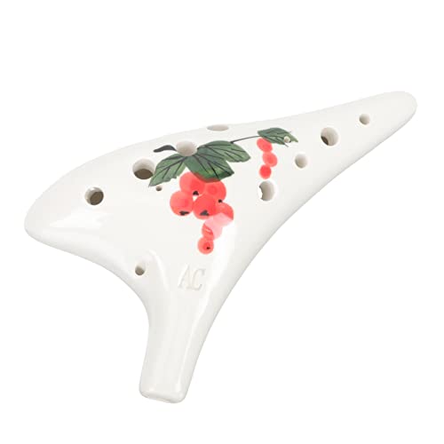 VIGANI Töpferinstrumente, Instrumente, 12-Loch handbemalte Ocarina-Beeren-Halskette for Kinder, Mini-Kidcraft-Spielset, Keramik-Ocarina-Beeren-Übungs-Ocarina-Anfänger-Wind von VIGANI