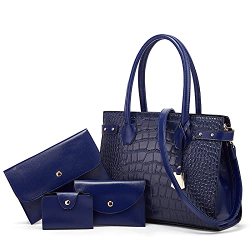 VIGETAMOU handtaschen damen handtasche damen umhängetasche handtaschen damen groß handtasche damen tasche 4-piece set Blue von VIGETAMOU