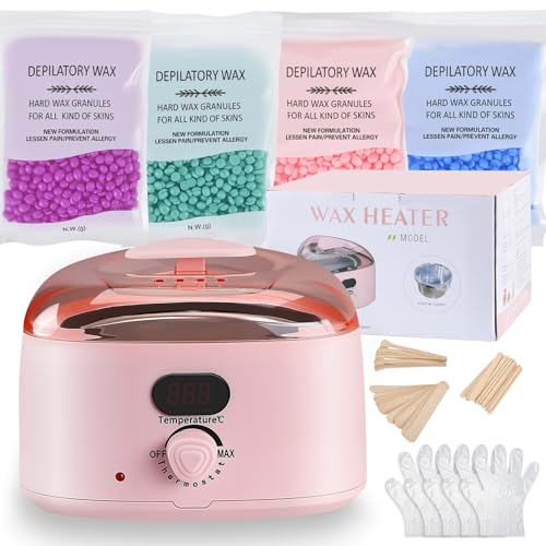Waxing Set, Digital Wachswärmer für die Haarentfernung, Wachs Haarentfernung, Professioneller Wachswärmer für Den Heimsalon für Frauen und Männermit, mit 400g Wachs 30 Wachsstäbchen Handschuhe Waxing Set, Digital Wachswärmer für die Haarentfernung, Wachs Haarentfernung, Professioneller Wachswärmer für Den Heimsalon für Frauen und Männermit, mit 400g Wachs 30 Wachsstäbchen Handschuhe von VIHBRAI