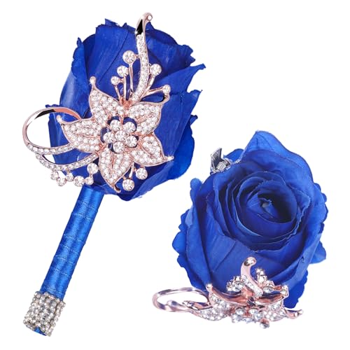 Vijiv Bling Boutonniere für Herren, Hochzeit, Taschen-Boutonniere mit Stecknadeln für Trauzeugen, Bräutigam, künstliche Rosenblumen für Abschlussball, Zeremonie, Jahrestag, formelle Dinner-Party Vijiv Bling Boutonniere für Herren, Hochzeit, Taschen-Boutonniere mit Stecknadeln für Trauzeugen, Bräutigam, künstliche Rosenblumen für Abschlussball, Zeremonie, Jahrestag, formelle Dinner-Party von VIJIV