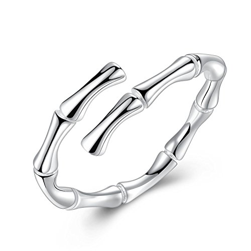 VIKI LYNN Bambus Knochen Verstellbarer Ring Damen Mädchen Mit 925 Sterling Silber von VIKI LYNN