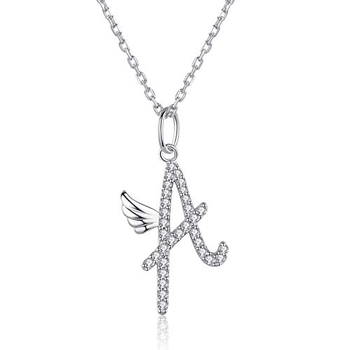 VIKI LYNN Damen Initiale Halskette Buchstabe A Alphabet Anhänger Schmuck 925 Sterling Silber und Zirkonia Anfangsbuchstaben Personalisierte Geschenke für Mädchen Frauen von VIKI LYNN