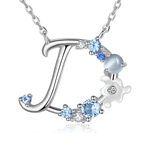 VIKI LYNN Damen Initiale Halskette Buchstabe D Alphabet Anhänger Schmuck 925 Sterling Silber und Zirkonia Anfangsbuchstaben Personalisierte Geschenke für Mädchen Frauen von VIKI LYNN