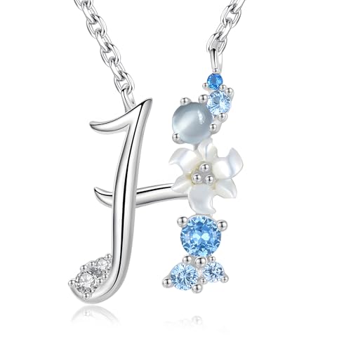 VIKI LYNN Initiale Halskette Anhänger Buchstabe H Alphabet Schmuck 925 Sterling Silber und Zirkonia Anfangsbuchstaben Personalisierte Geschenke für Mädchen Frauen Herren Damen von VIKI LYNN