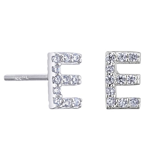 VIKI LYNN Initiale Ohrringen Buchstabe Alphabet Ohrstecker 925 Sterling Silber und Zirkonia für Mädchen Frauen von VIKI LYNN