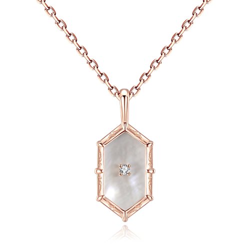 VIKI LYNN Mutter der Perle Shell Halskette für Frauen 18 K Rose vergoldet Sterling Silber Schmuck von VIKI LYNN