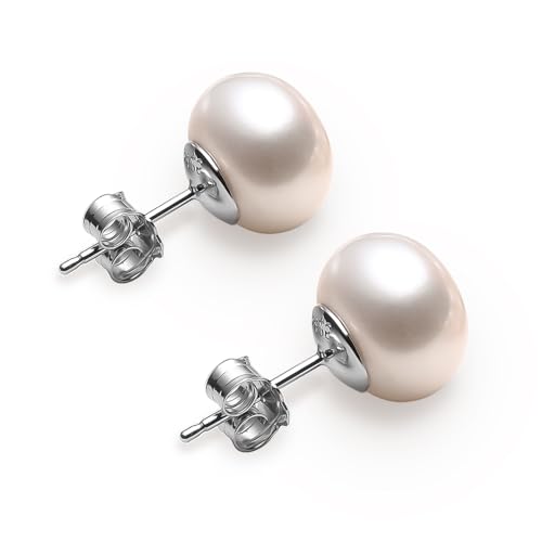 VIKI LYNN Perlen Ohrstecker Perlenohrringe Damen Ohrringe Sterling Silber 925 Ohrringe mit 10-11mm Suesswasserperlen von VIKI LYNN