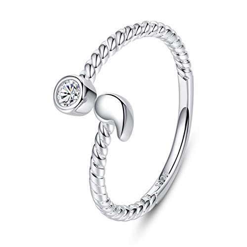 VIKI LYNN Semikolon offen Ring inspirierende Awareness Verstellbarer Ring mit 925 Sterling Silber Und Zirkonia Geschenke für Frauen von VIKI LYNN