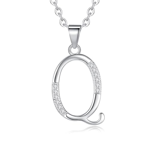 Viki Lynn Sterling Silber 925 Kette Halskette mit Silber und Zircon Buchstabe Alphabet Q Anhaenger von VIKI LYNN