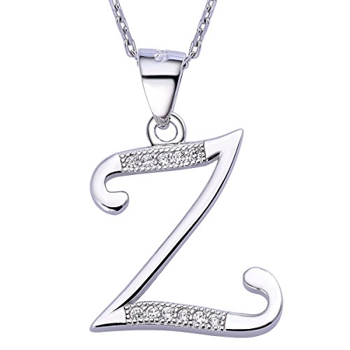 VIKI LYNN Sterling Silber 925 Kette Halskette mit Silber und Zircon Buchstabe Alphabet Z Anhaenger von VIKI LYNN